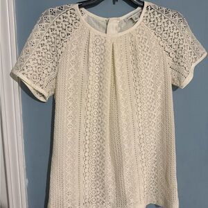 Banana Republic Cream Lace Blouse